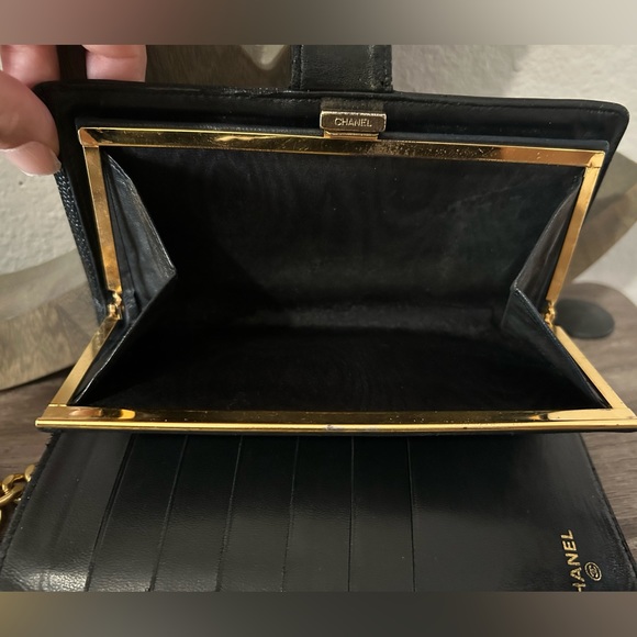 🖤⚜️Chanel Caviar Timeless Wallet on a Chain Micro Gold Tone Crossbody WO… - Picture 10 of 15